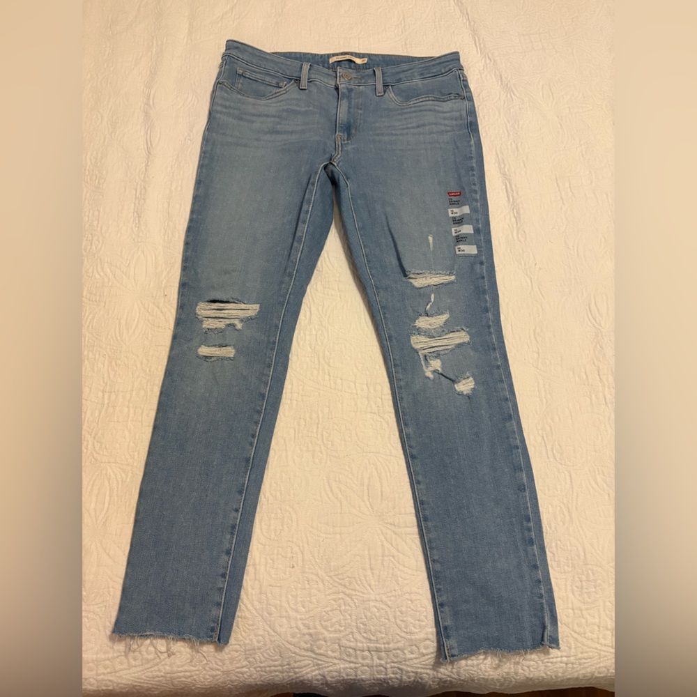Levi's Light Blue Ripped Skinny Jeans